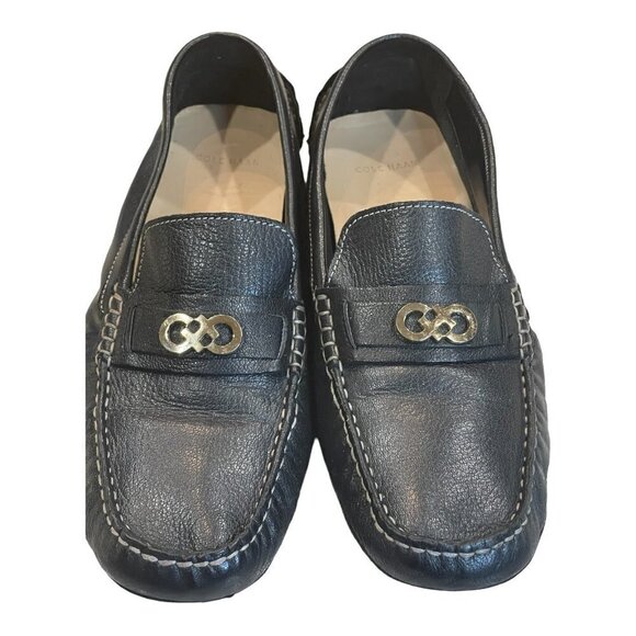 𝅺cole HAAN SHELBY WOMENS LEATHER DRIVING LOAFER CH LOGO SIZE 10B - Picture 1 of 5